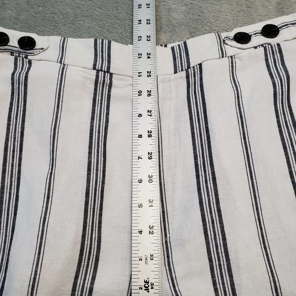 Style Me Women's Size L Linen Blend Black White Striped Casual Shorts NWT - Picture 6 of 9